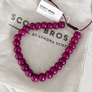 Kendra Scott Mens Beaded Bracelet in Maroon Jade